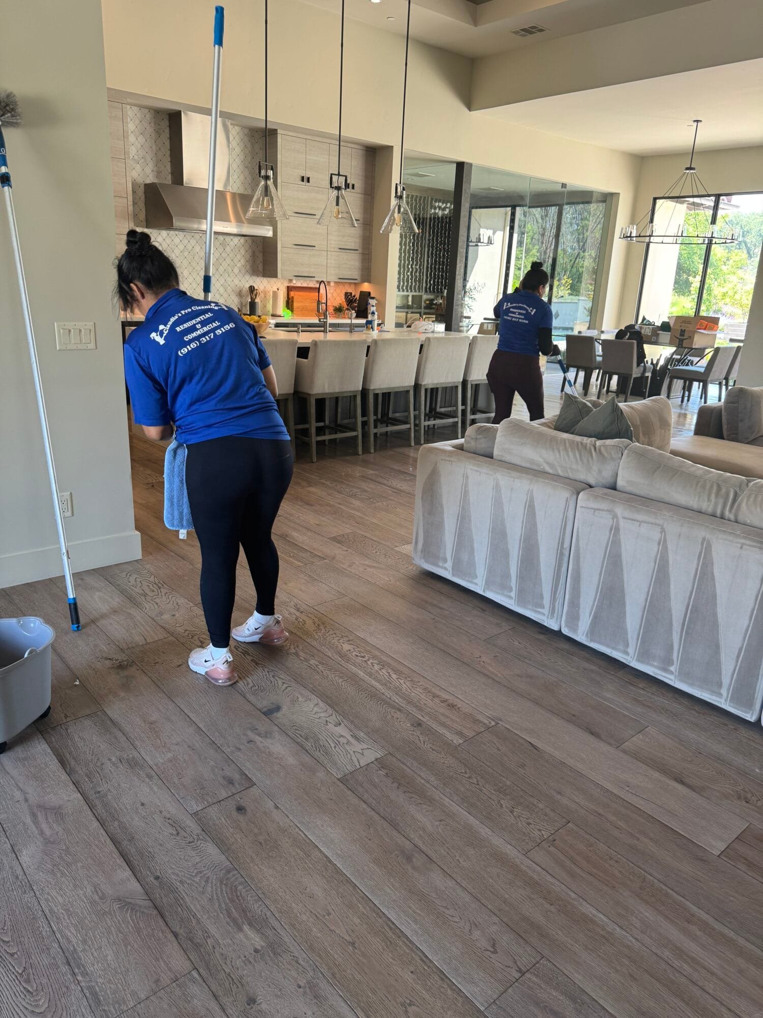 Professional deep cleaning technician cleaning a luxury home in Fabulous 40s, East Sacramento, CA