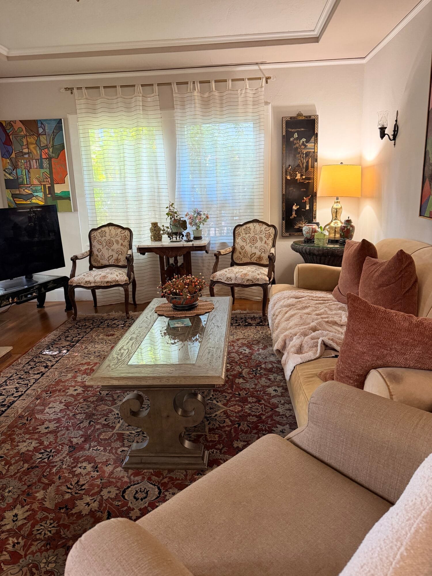 Post-construction living room cleaning in Fair Oaks, CA by Claudia’s Pro Cleaning