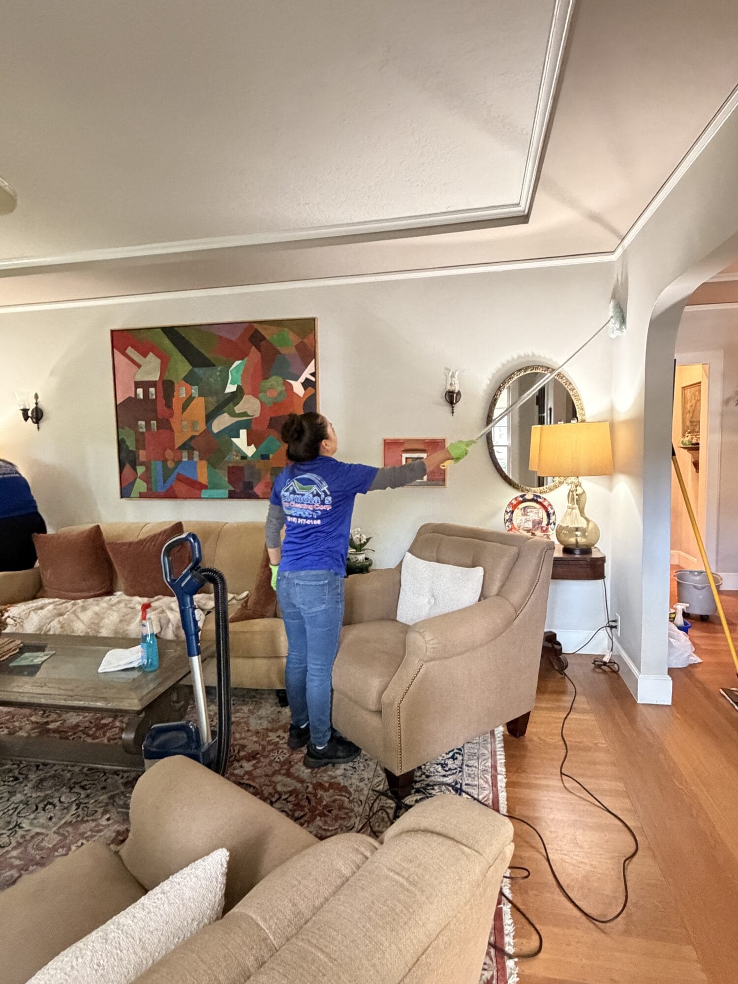 Clean living room after a professional house cleaning
